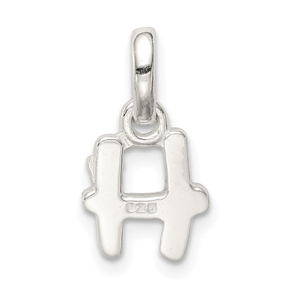 Sterling Silver Letter H with Enamel Pendant