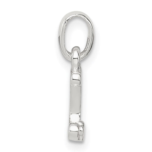 Sterling Silver Letter J with Enamel Pendant