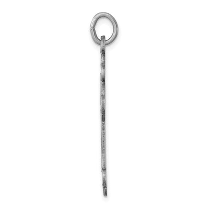 Sterling Silver Antiqued, Textured and Brushed Latin Cross Pendant