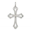 Sterling Silver Textured Diamond-cut Laser-Cut Cross Pendant