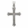 Sterling Silver Antiqued, Polished and Brushed Latin Cross Pendant