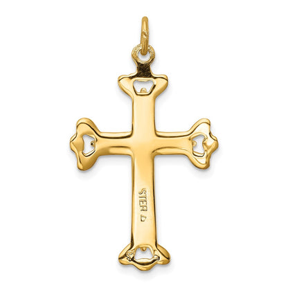 Sterling Silver Platinum-plated & Gold-tone Cross Pendant