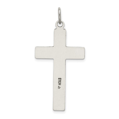 Sterling Silver Antiqued & Satin Cross Pendant