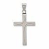 Sterling Silver Textured, Brushed and Polished Latin Cross Pendant