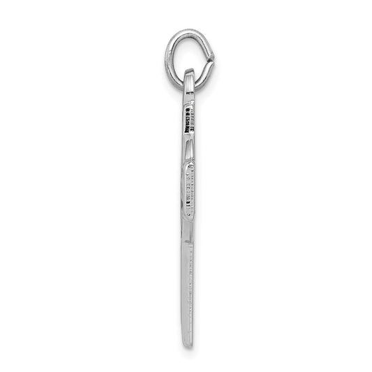 Sterling Silver Platinum-plated & Black Platinum Design Cross Pendant