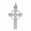 Sterling Silver Rhodium-plated Polished Celtic Cross Pendant