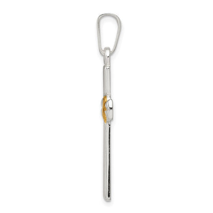 Sterling Silver & Gold-tone Polished Latin Cross Pendant