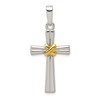 Sterling Silver & Gold-tone Polished Latin Cross Pendant