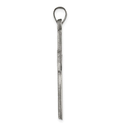 Sterling Silver Antiqued, Polished and Brushed Latin Cross Pendant
