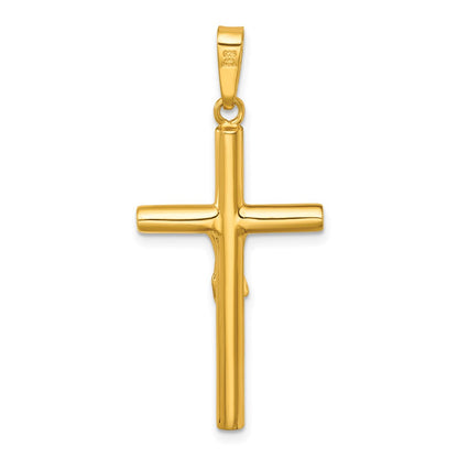 Sterling Silver Gold-tone Polished Crucifix Pendant
