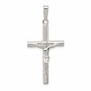 Sterling Silver Polished Hollow Crucifix Cross Pendant