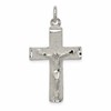 Sterling Silver Polished Squared Cross Crucifix Pendant