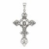 Sterling Silver Antiqued Large INRI Crucifix Pendant