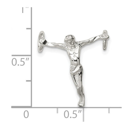 Sterling Silver Polished Mini Jesus Cross Chain Slide