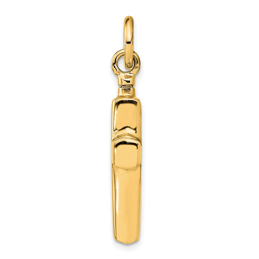 Sterling Silver Gold-plated Polished Cross Ash Holder Pendant
