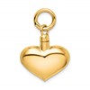 Sterling Silver Gold-plated Polished Puffy Heart Ash Holder Pendant