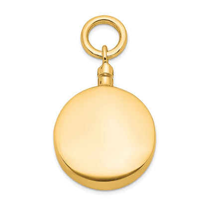 Sterling Silver Gold-plated Polished Round Ash Holder Pendant
