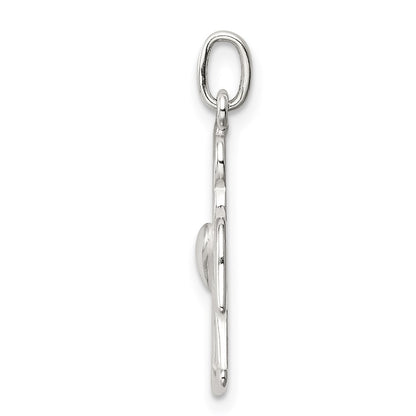 Sterling Silver Polished Angel w/ Heart Charm