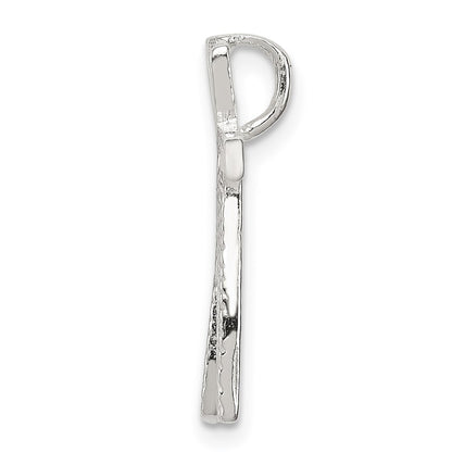 Sterling Silver Polished & Textured Letter N Initial Chain Slide