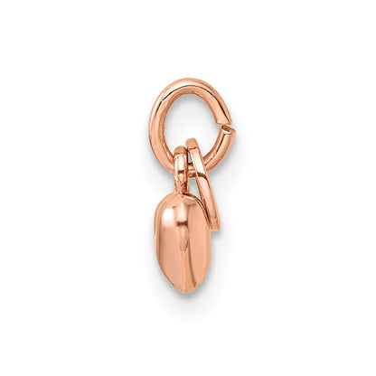 Sterling Silver Rose-tone Polished Puffed Heart Pendant