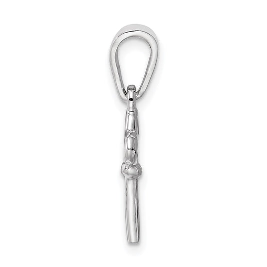 Sterling Silver Rhodium-plated Children's Key Pendant