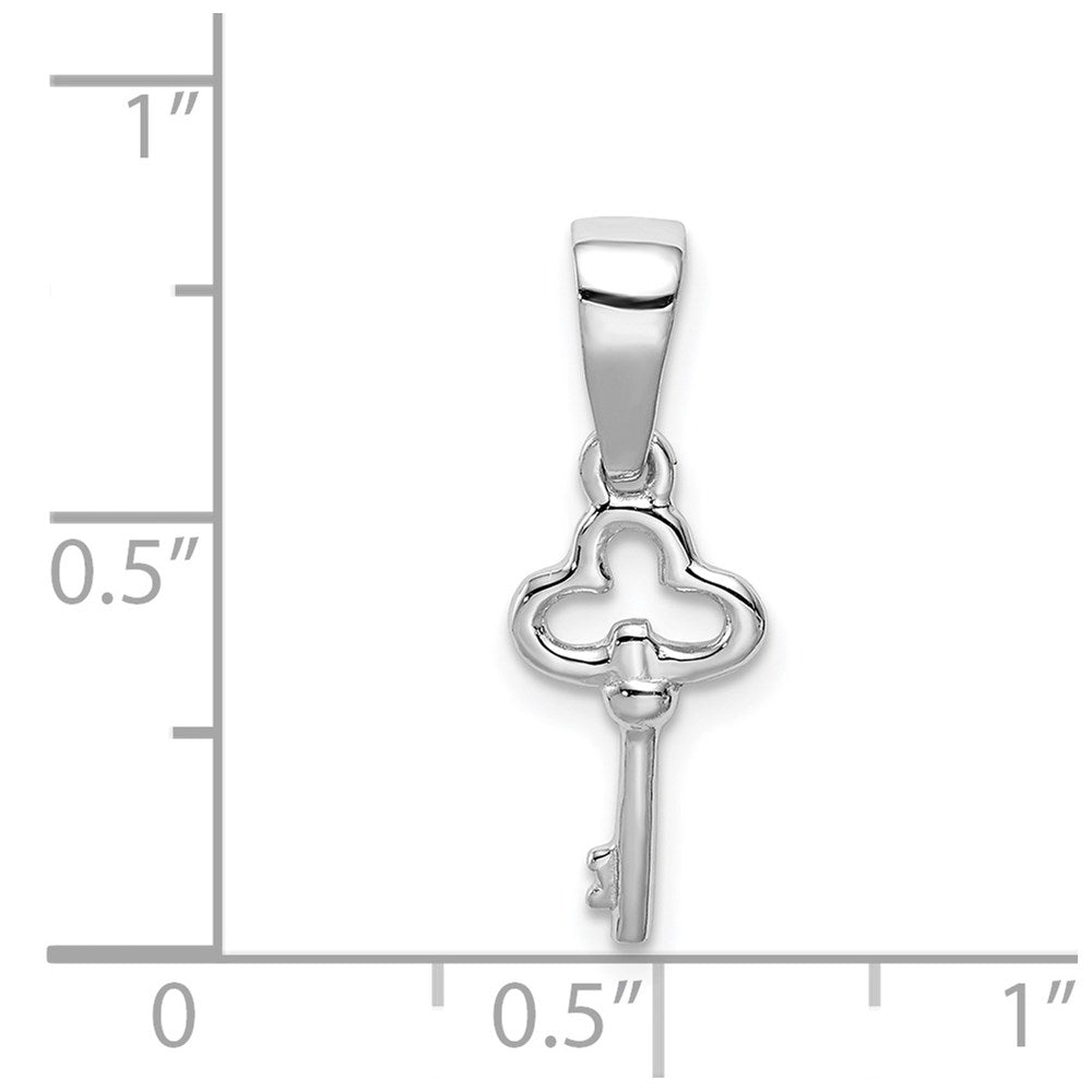 Sterling Silver Rhodium-plated Children's Key Pendant