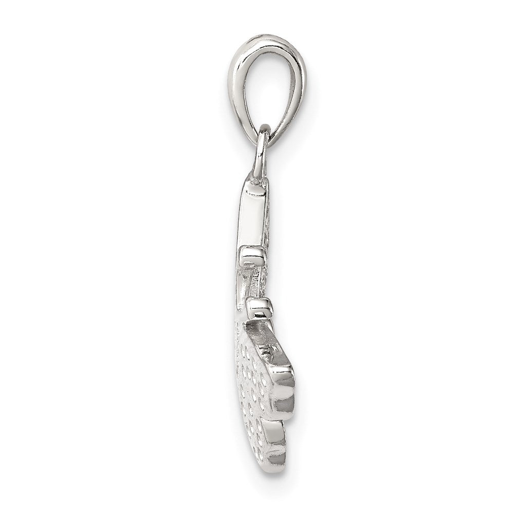 Sterling Silver Rhodium-plated CZ Butterfly Pendant