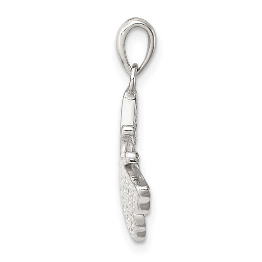 Sterling Silver Rhodium-plated CZ Butterfly Pendant