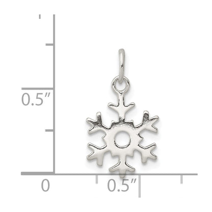Sterling Silver Polished Snowflake Charm