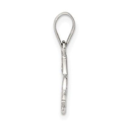 Sterling Silver Rhodium-plated Polished Bunny Pendant
