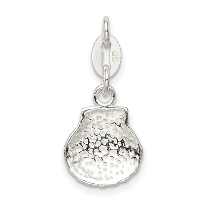 Sterling Silver Polished & Satin Seashell Charm