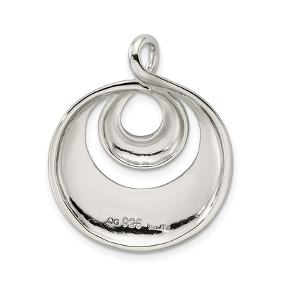 Sterling Silver Rhod-pltd Polished/Satin Infinity Swirl Chain Slide Pendant
