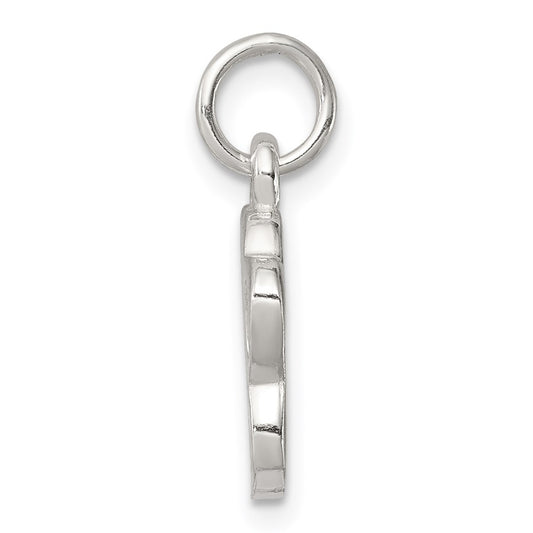 Sterling Silver Polished and Textured Paw Print Charm