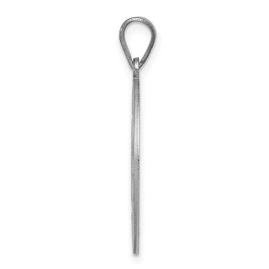 Sterling Silver Rhodium-plated Fancy Script Letter C Initial Pendant
