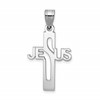 Sterling Silver Rhodium-plated Jesus Cross Extra Small Pendant