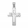 Sterling Silver Rhodium-plated Jesus Cross Small Pendant