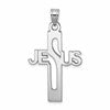 Sterling Silver Rhodium-plated Jesus Cross Large Pendant