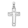 Sterling Silver Rhodium-plated Jesus Cut-out Cross Pendant
