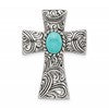 Sterling Silver Antiqued Reconstituted Turquoise Cabochon Slide