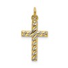 Sterling Silver Gold-plated Polished and Texture Cross Pendant