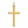 Sterling Silver Gold-tone Polished Cross Charm
