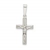 Sterling Silver Polished & textured Crucifix Pendant