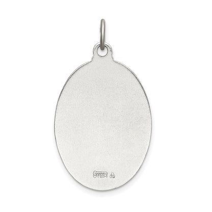 Sterling Silver Satin/Polished/D/C Enamel St Christopher Medal