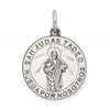 Sterling Silver Satin Antiqued Spanish St. Jude Thaddeus Medal Pendant