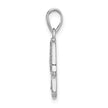 Sterling Silver Rhodium Enamel Glitter Fabric Glass Stone Hamseh Pendant