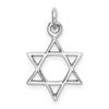 Sterling Silver Rhodium-plated Polished Star of David Pendant