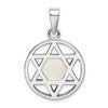 Sterling Silver Rhodium-plated MOP Star of David Pendant