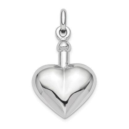 Sterling Silver RH-plated Polished Screw Top Ash Holder Pendant
