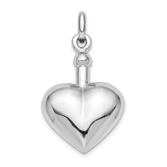 Sterling Silver RH-plated Polished Screw Top Ash Holder Pendant