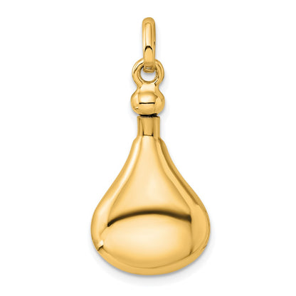 Sterling Silver Gold-plated Polished Screw Top Ash Holder Pendant
